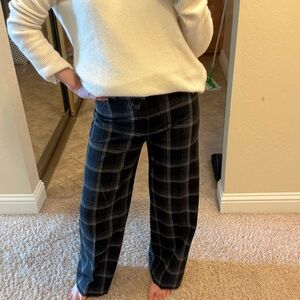 & other stories grey check wool pants